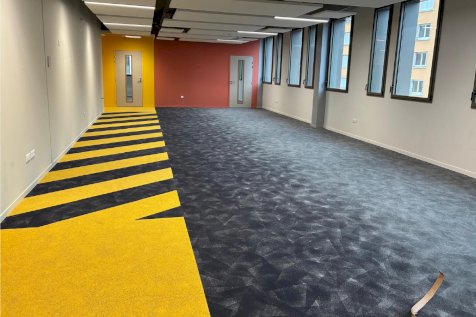 Sol en flotex by Starck Artist dégradé et incrustation de zébra